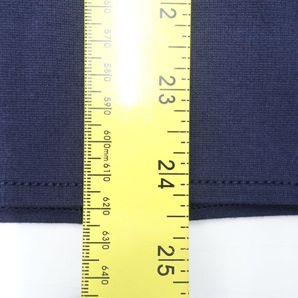 Worthington Pencil Skirt Womens Large Navy Blue Stretch Front Slit Modest Career - Picture 3 of 6